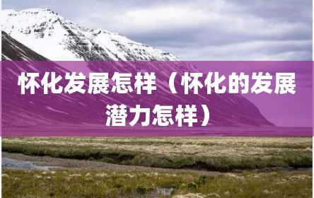 怀化发展怎样（怀化的发展潜力怎样）