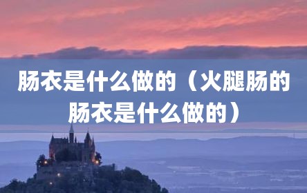 肠衣是什么做的（火腿肠的肠衣是什么做的）
