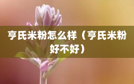 亨氏米粉怎么样（亨氏米粉好不好）