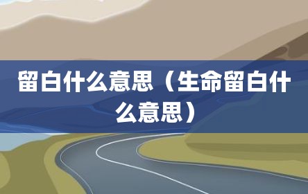 留白什么意思（生命留白什么意思）
