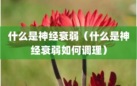 什么是神经衰弱（什么是神经衰弱如何调理）
