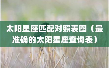 太阳星座匹配对照表图（最准确的太阳星座查询表）