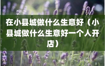 在小县城做什么生意好（小县城做什么生意好一个人开店）