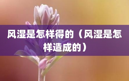 风湿是怎样得的（风湿是怎样造成的）