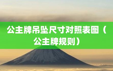 公主牌吊坠尺寸对照表图（公主牌规则）