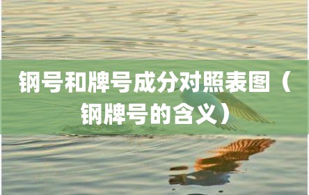 钢号和牌号成分对照表图（钢牌号的含义）