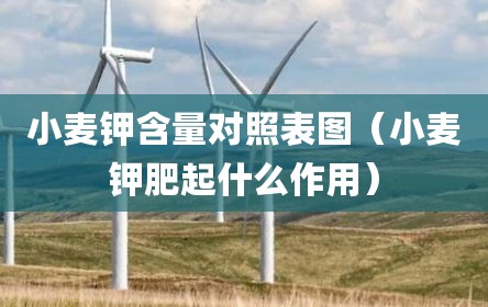 小麦钾含量对照表图（小麦钾肥起什么作用）