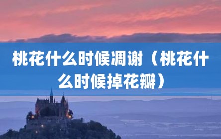 桃花什么时候凋谢（桃花什么时候掉花瓣）