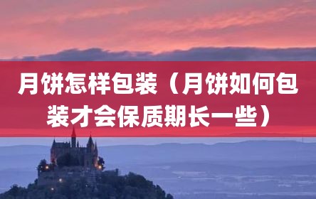 月饼怎样包装（月饼如何包装才会保质期长一些）