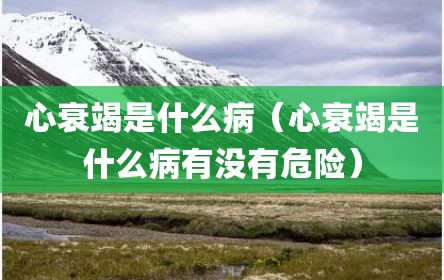 心衰竭是什么病（心衰竭是什么病有没有危险）
