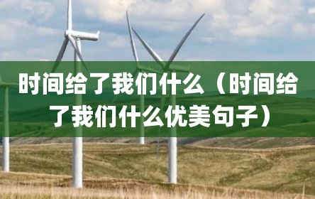 时间给了我们什么（时间给了我们什么优美句子）