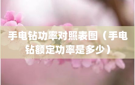 手电钻功率对照表图（手电钻额定功率是多少）