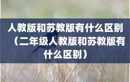 人教版和苏教版有什么区别（二年级人教版和苏教版有什么区别）