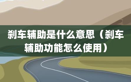 刹车辅助是什么意思（刹车辅助功能怎么使用）