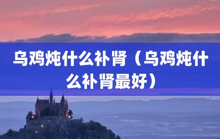 乌鸡炖什么补肾（乌鸡炖什么补肾最好）
