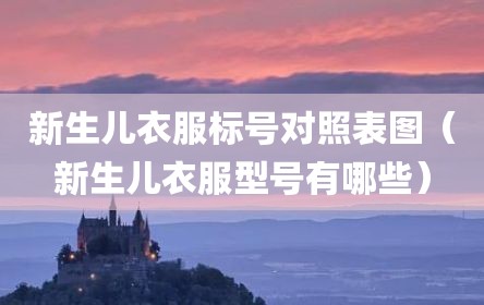 新生儿衣服标号对照表图（新生儿衣服型号有哪些）