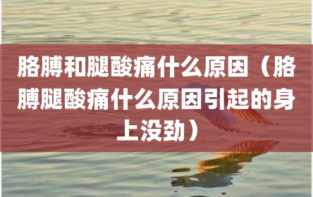 胳膊和腿酸痛什么原因（胳膊腿酸痛什么原因引起的身上没劲）