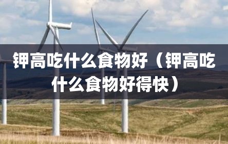 钾高吃什么食物好（钾高吃什么食物好得快）
