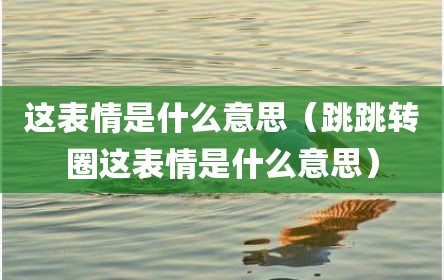 这表情是什么意思（跳跳转圈这表情是什么意思）