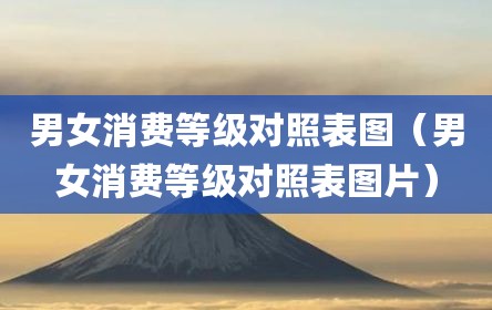 男女消费等级对照表图（男女消费等级对照表图片）