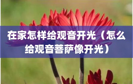 在家怎样给观音开光（怎么给观音菩萨像开光）