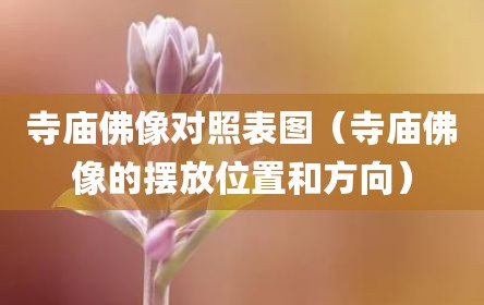寺庙佛像对照表图（寺庙佛像的摆放位置和方向）