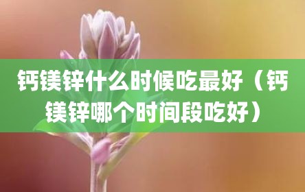 钙镁锌什么时候吃最好（钙镁锌哪个时间段吃好）