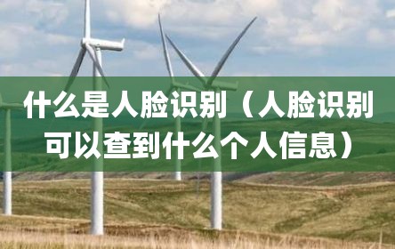 什么是人脸识别（人脸识别可以查到什么个人信息）