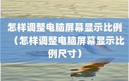 怎样调整电脑屏幕显示比例（怎样调整电脑屏幕显示比例尺寸）