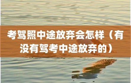 考驾照中途放弃会怎样（有没有驾考中途放弃的）