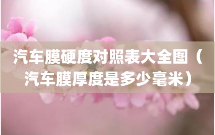 汽车膜硬度对照表大全图（汽车膜厚度是多少毫米）