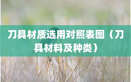 刀具材质选用对照表图（刀具材料及种类）