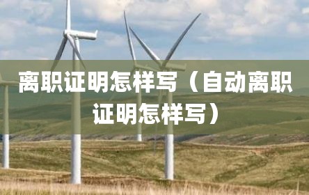 离职证明怎样写（自动离职证明怎样写）