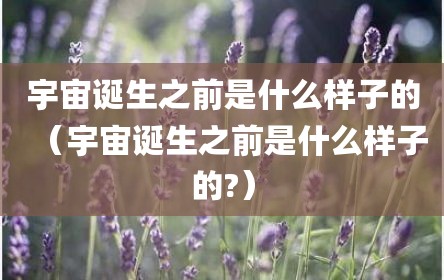 宇宙诞生之前是什么样子的（宇宙诞生之前是什么样子的?）