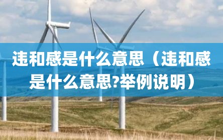 违和感是什么意思（违和感是什么意思?举例说明）