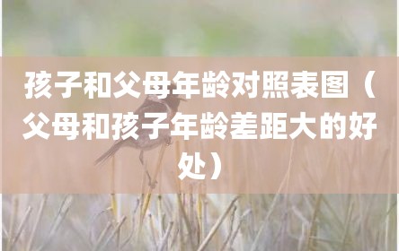 孩子和父母年龄对照表图（父母和孩子年龄差距大的好处）