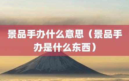 景品手办什么意思（景品手办是什么东西）