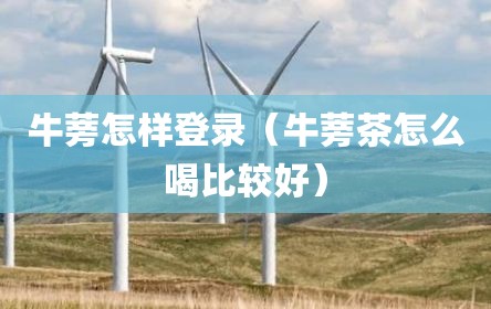 牛蒡怎样登录（牛蒡茶怎么喝比较好）