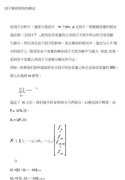 因子载荷（因子载荷矩阵）