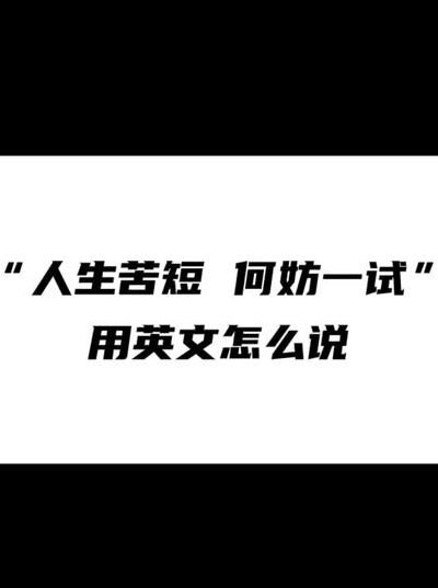 人生苦短何妨一试（人生苦短何妨一试翻译成英文）