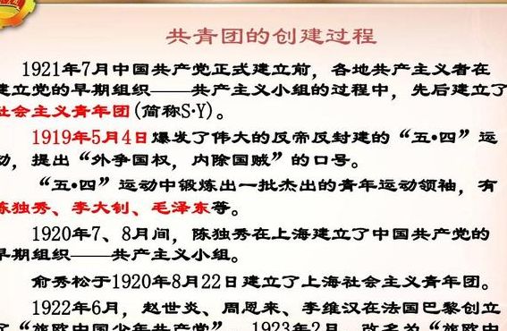 共青团哪一年成立（共青团哪一年成立具体时间）