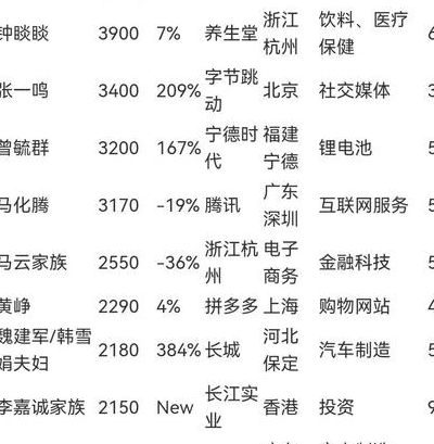 中国十大首富（中国十大首富排名榜）