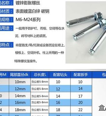 膨胀螺栓尺寸（膨胀螺栓尺寸标准）