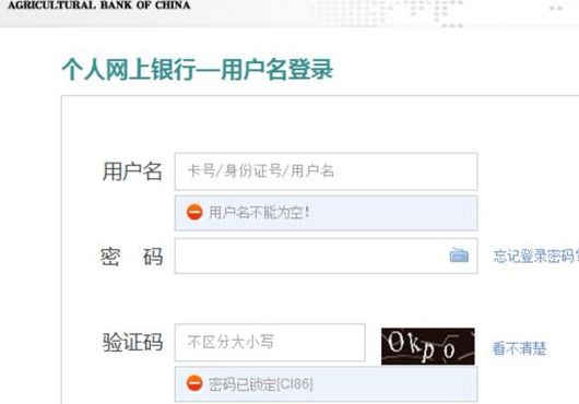 农业银行个人网上银行（农业银行个人网上银行登录不予）