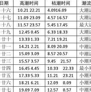 大连潮汐表（大连潮汐表查询 今日）