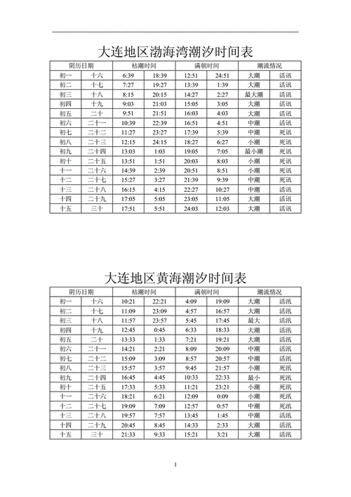 大连潮汐表（大连潮汐表查询 今日）