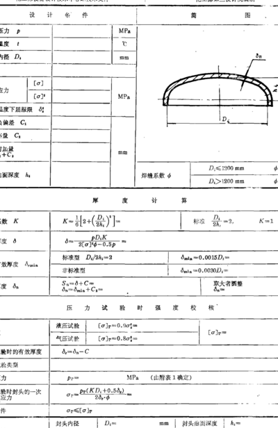 椭圆封头体积计算（椭圆形封头计算公式）