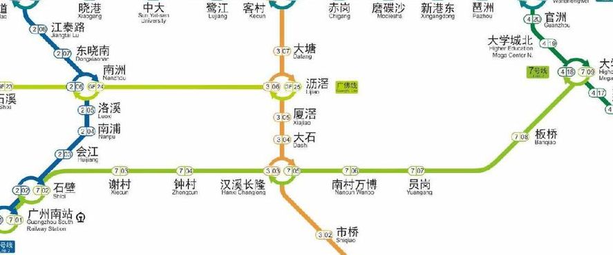 广州地铁线路（广州地铁线路图七号线）