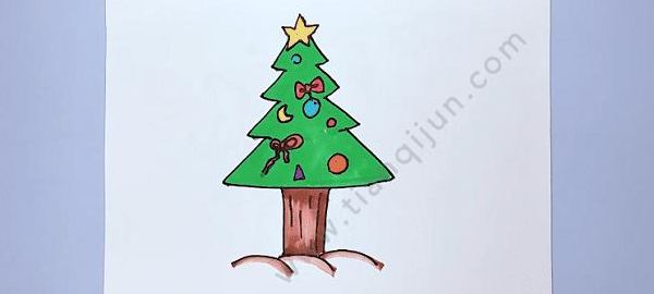 圣诞树在哪个软件画（圣诞树怎么画 填色）